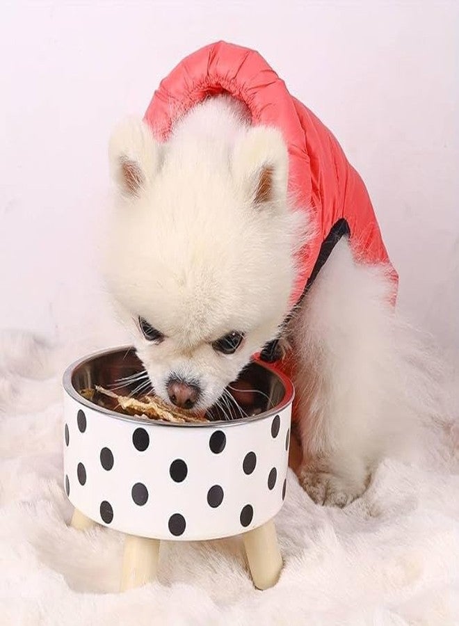 Brikipth Pet Bowls for Dogs and Cats, Raised Dog Food and Water Bowl Set with Anti-Slip Wooden Stand, Pets Dish Feeding Bowls Suitable for Small, Medium, and Large Cats Dogs - Image 2